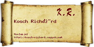 Kosch Richárd névjegykártya